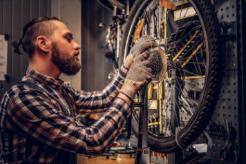 Person repairing bikes in Nairobi